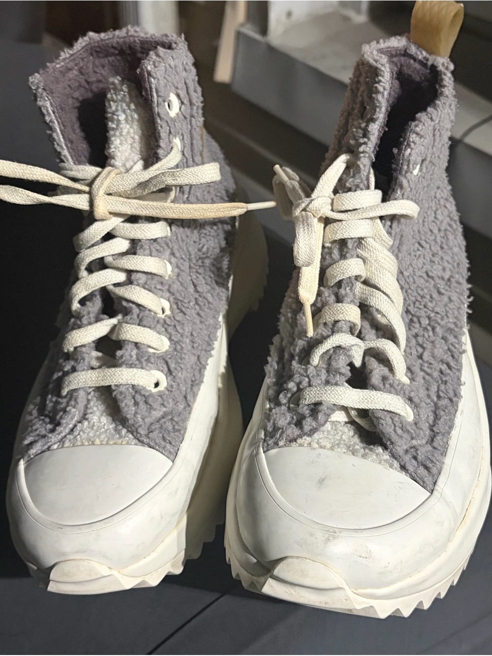 Converse Run Star Hike Sherpa Platform Hi Top Womens 8.5 Multi EU40